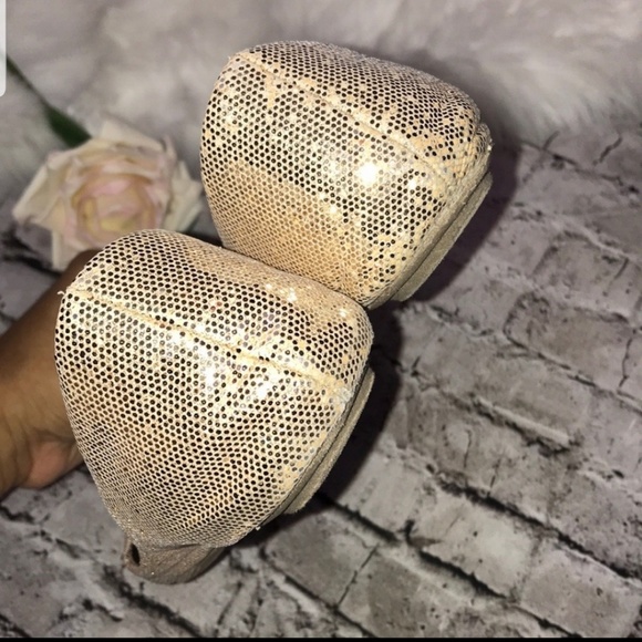 Steve Madden P-heaven Gold Glitter Ballet Flats - Picture 3 of 5
